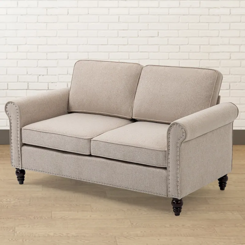 Upholstered Solid Wood Loveseat Sofa - 23.30 x 44.50 x 30.70