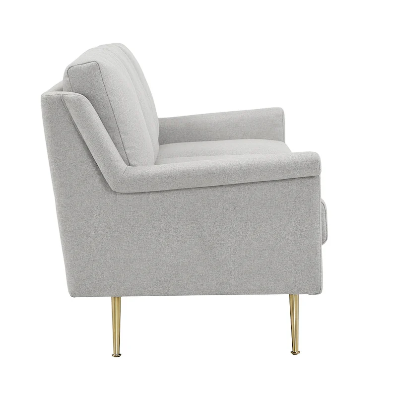Cade Grey Fabric Sofa with Gold Metal Legs by iNSPIRE Q Modern
