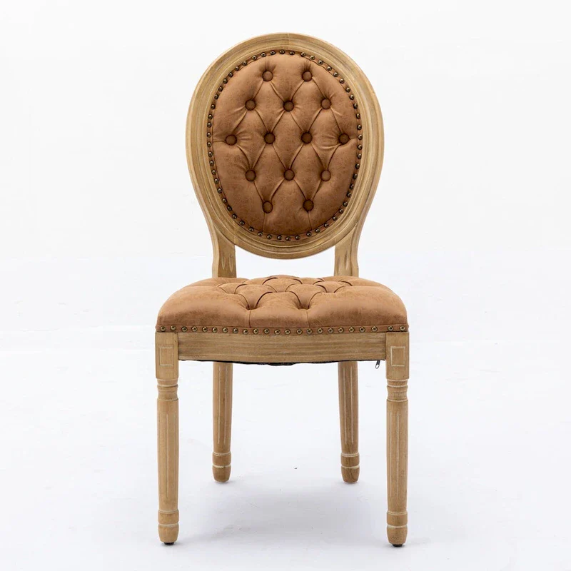 French Chair Dining Chair Solid Wood with Nailhead Trim Set of 2