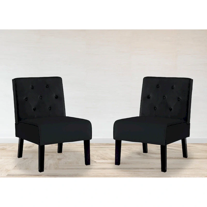 Nixon Velvet Tufted Back Accent Chair Set of 2