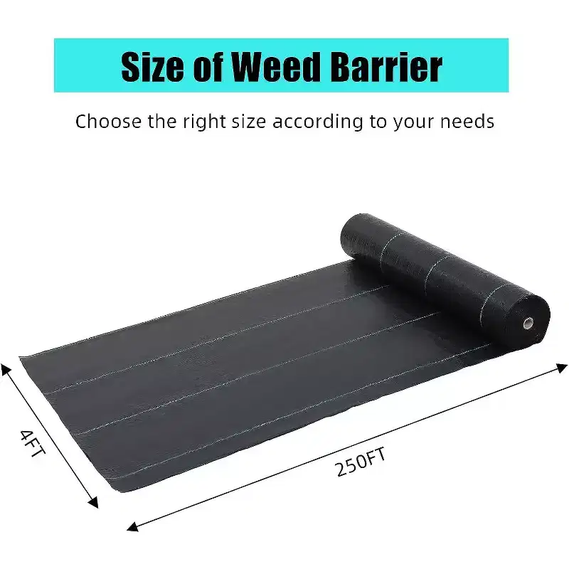 GustoWave 5 oz Pro-Grade Weed Barrier Fabric (4' x 250'), Heavy-Duty Landscape Ground Cover for Gardens and Pathways