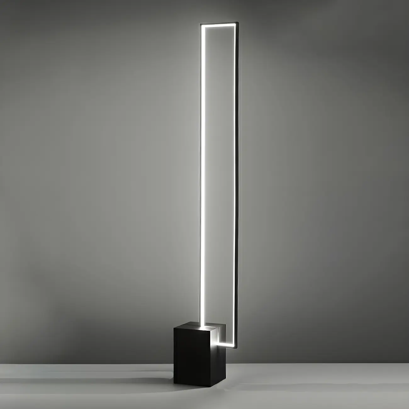 Stylish Rectangle Floor Lamp Dimmable LED for Living Room