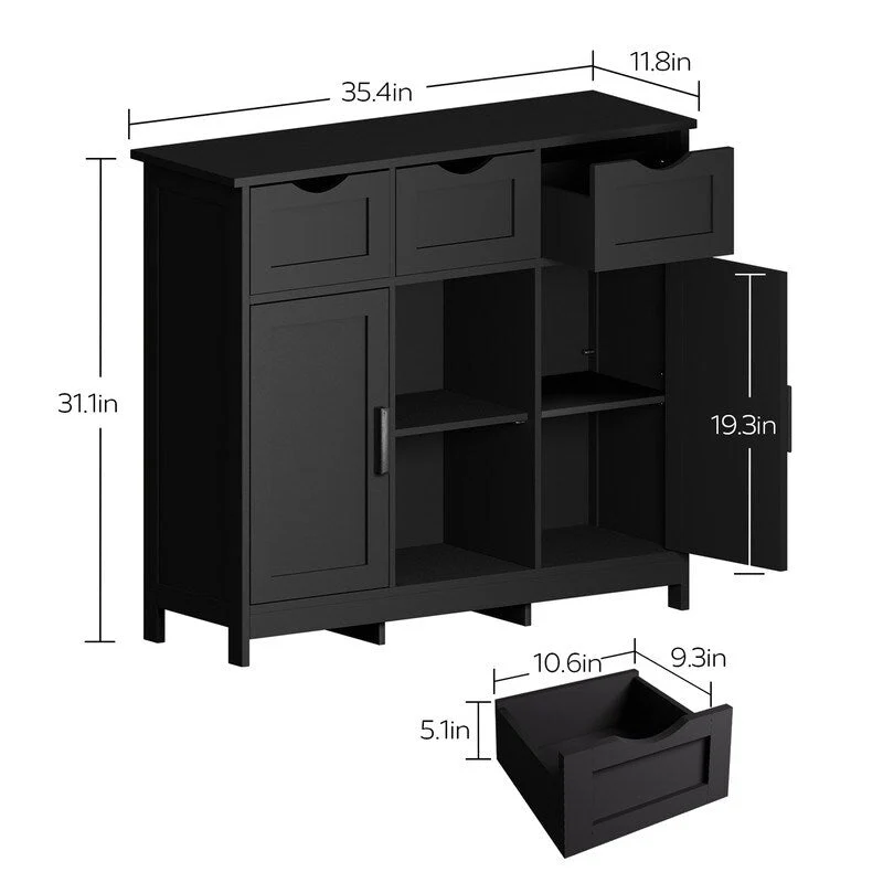 35.4 Wide 3 Drawer Sideboard
