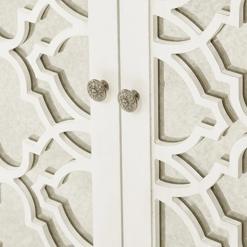Cream Quatrefoil Dining Buffet Server