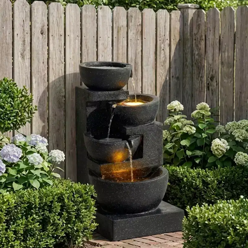 GDFStudio Albert Terrazzo Style 29H Outdoor Water Fountain