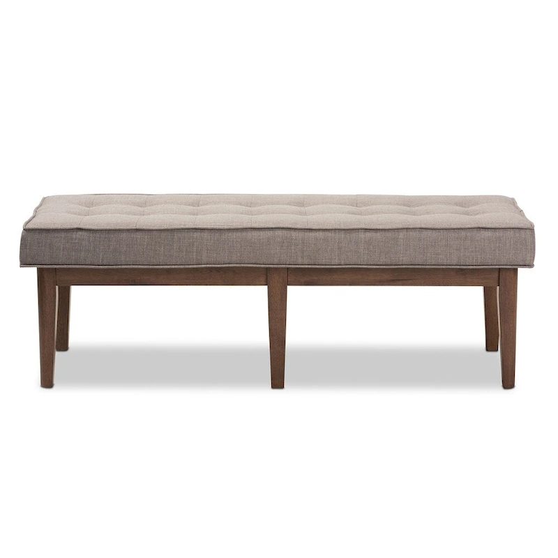 Mid-Century Fabric Button-Tufted Bench by Baxton Studio