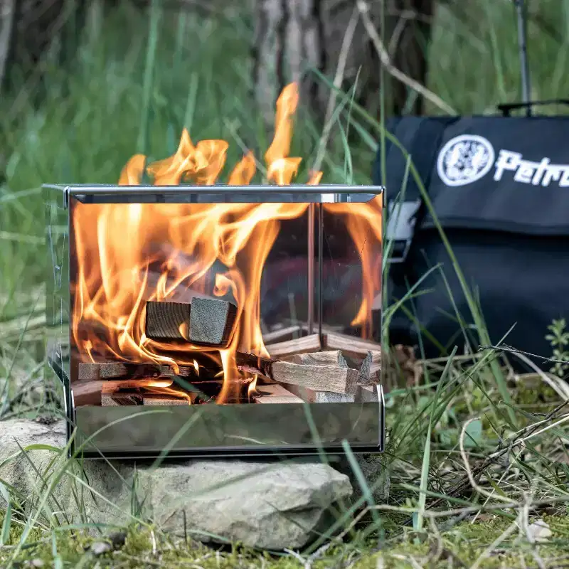 Petromax Pocket Camping Fireplace Stove Stainless Steel