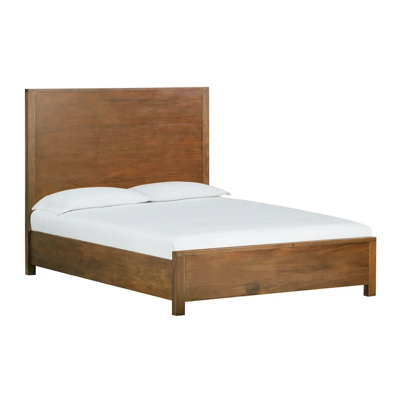 Grey Washed / Acorn / Chocolate / Vintage Umber Low-Profile Wood Bed Frame – Twin / Full / Queen / King, Sleeps 1–2