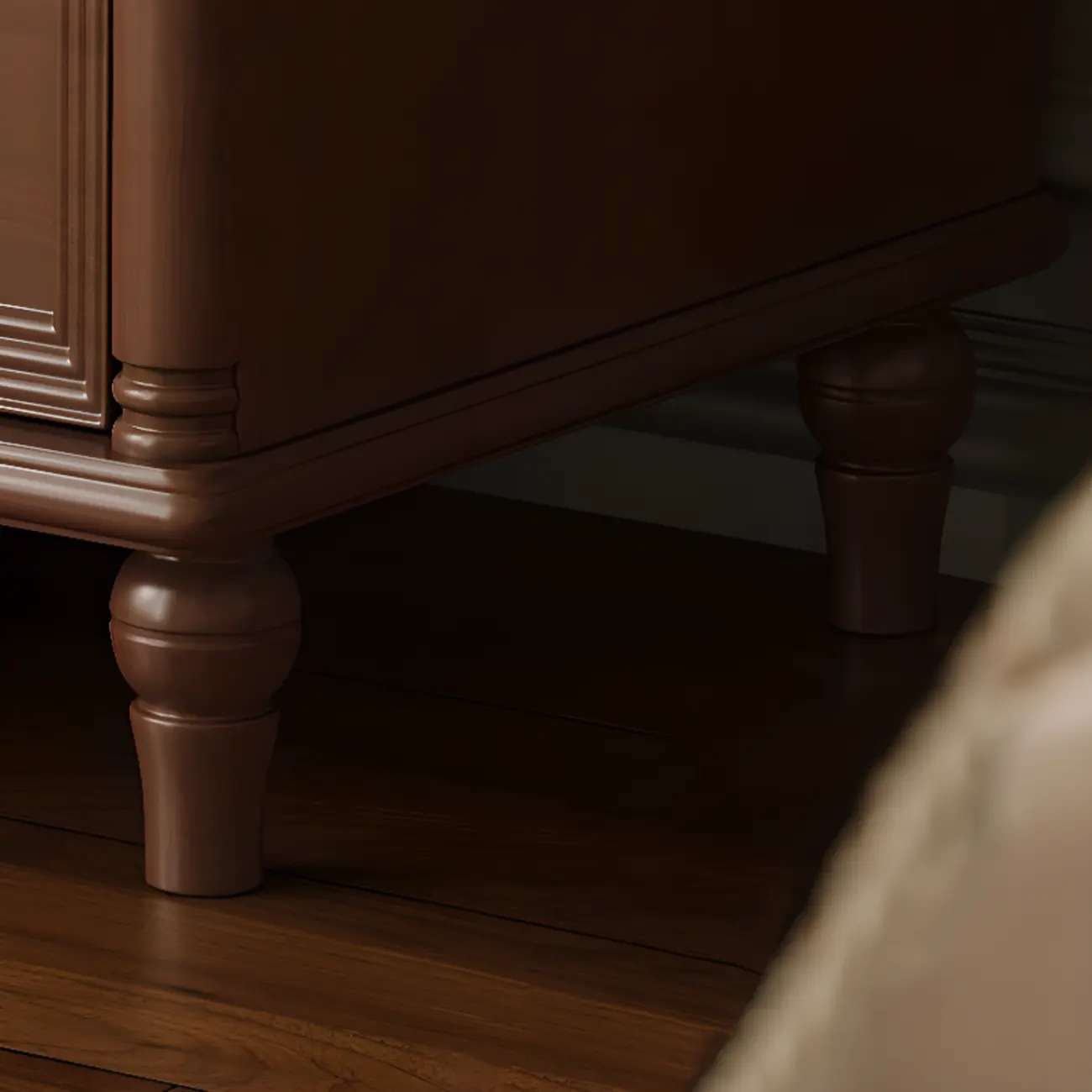 Traditional Rectangular Solid Wood 3-Drawer Black Nightstand