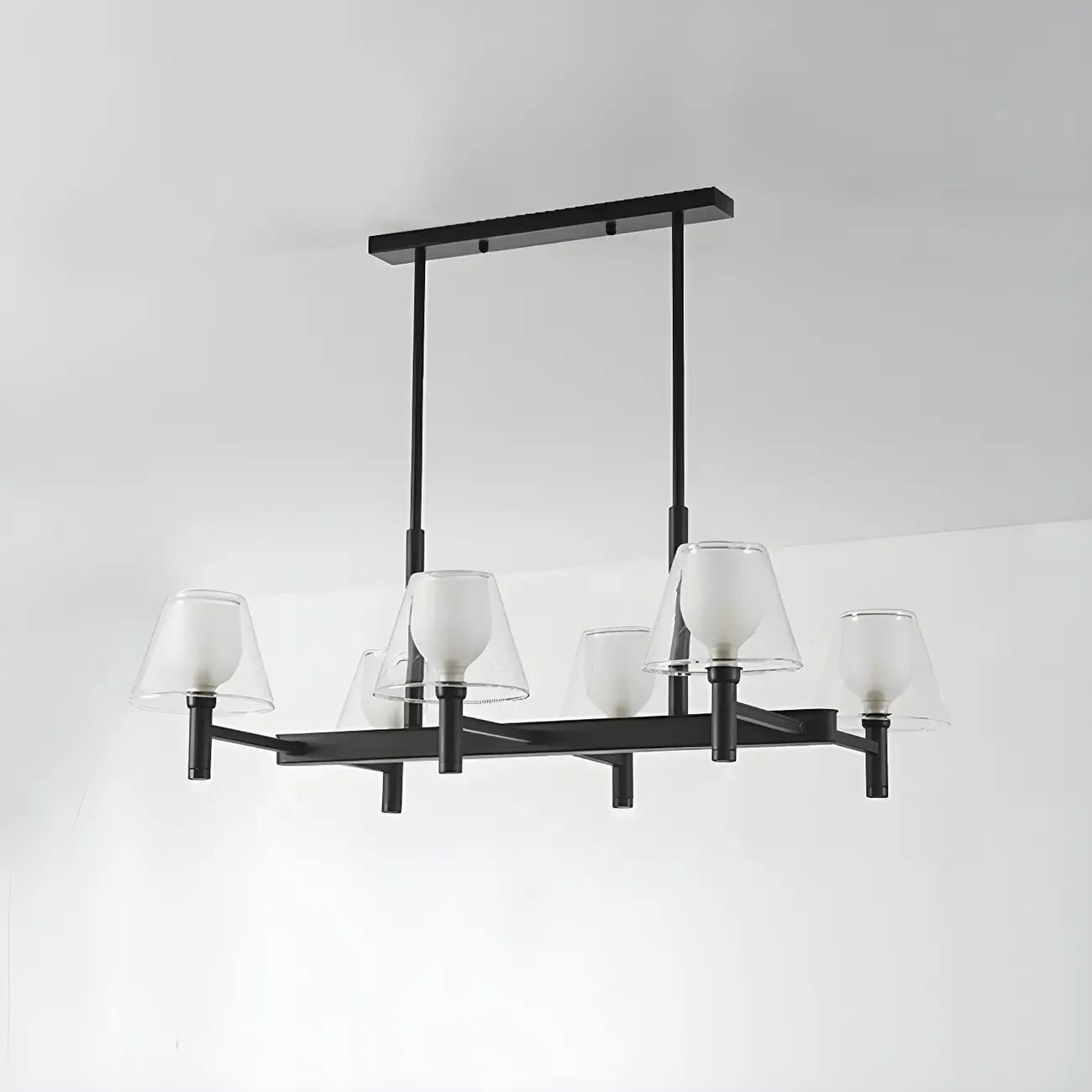 Large Cone-Shaped Modern Glass Kitchen Pendant Light