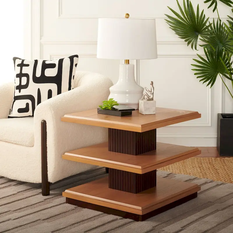 SAFAVIEH Ava 2-Shelf Accent Table - 24  L x 24  D x 21  H - 24Wx24Dx21H