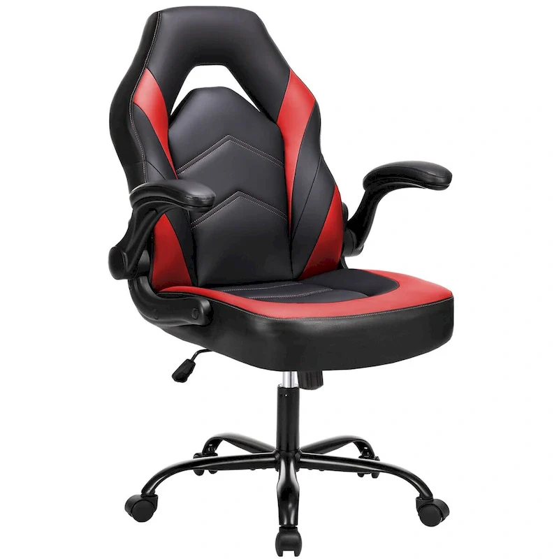 Gaming & Office Chair, Flip-Up Armrests, 1-Person | Black+Blue / Black+Red / Black+Grey