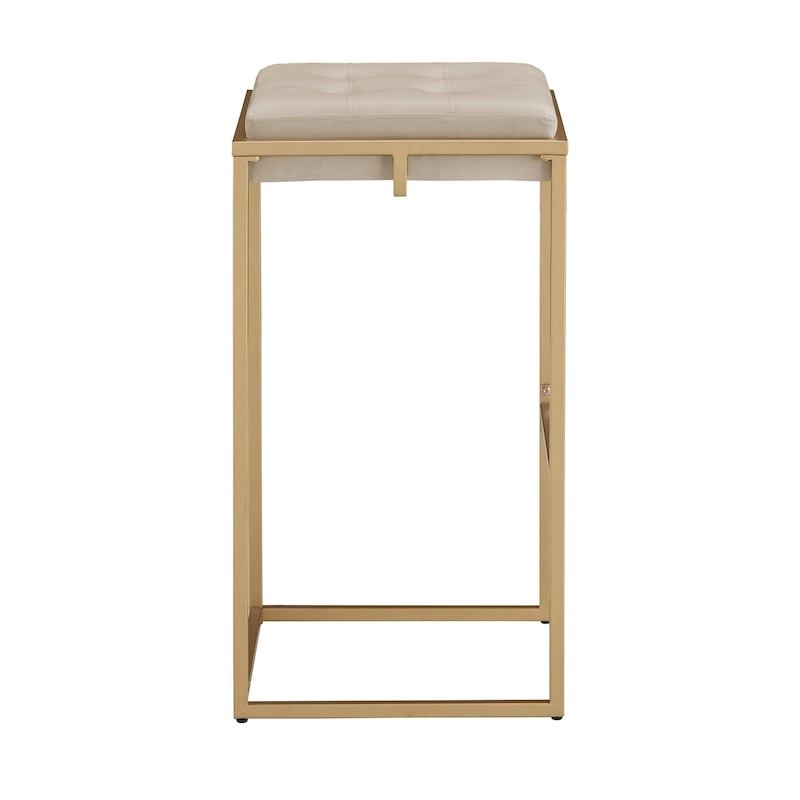 Perdita Gold Finish Velvet Button Tufted Bar Stools (Set of 2) by iNSPIRE Q Bold