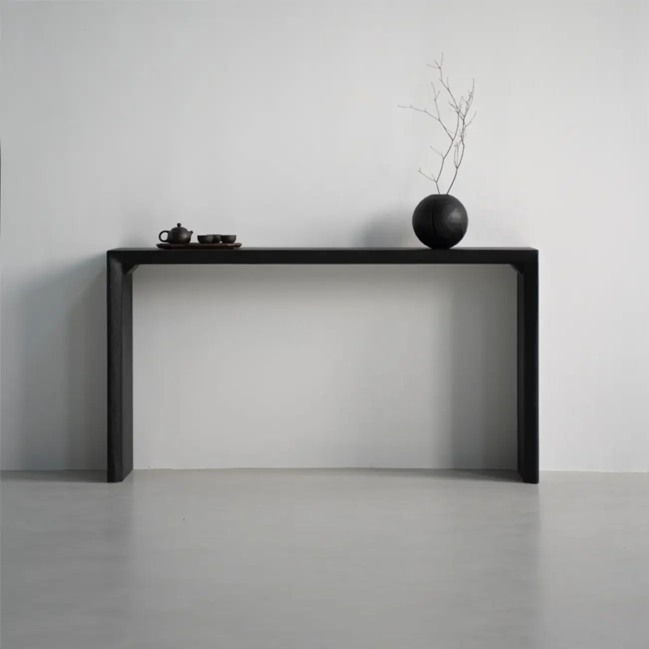 Minimalist Black Wooden Console Table