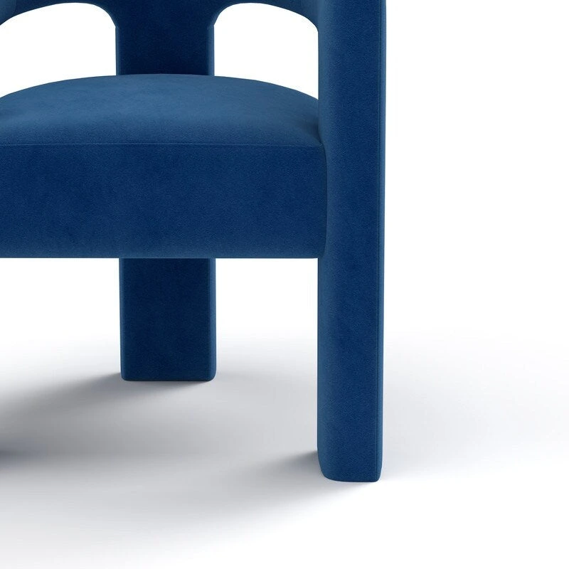 SEYNAR Modern Glam Velvet Upholstered Dining Chair, Open-Back Accent Chair