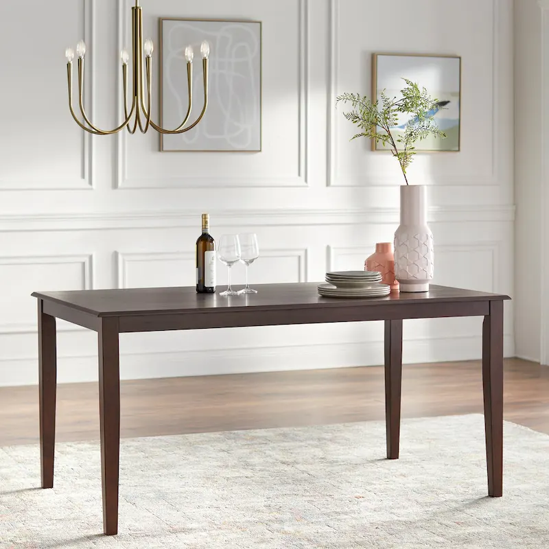 Rustic Brown Shaker-Style Dining Table, Seats 4–6