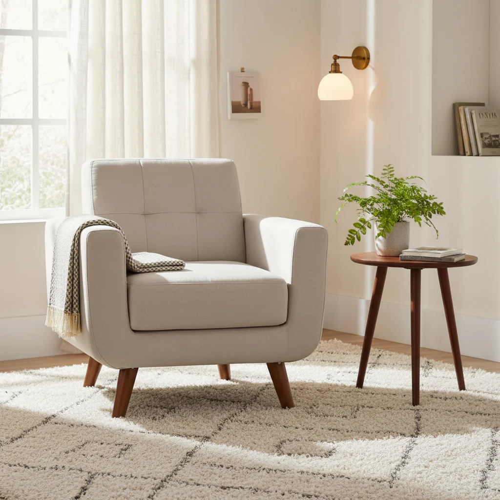 Medieval tufted upholstered living room chair