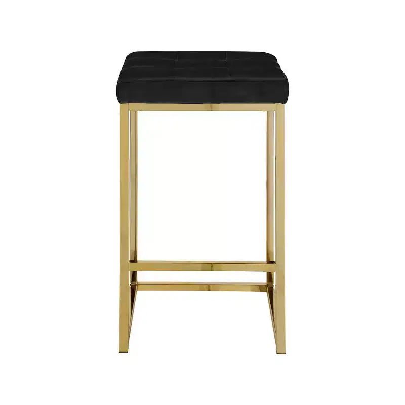 Meridian Furniture,Nicola Black Velvet Stool, Set of 2