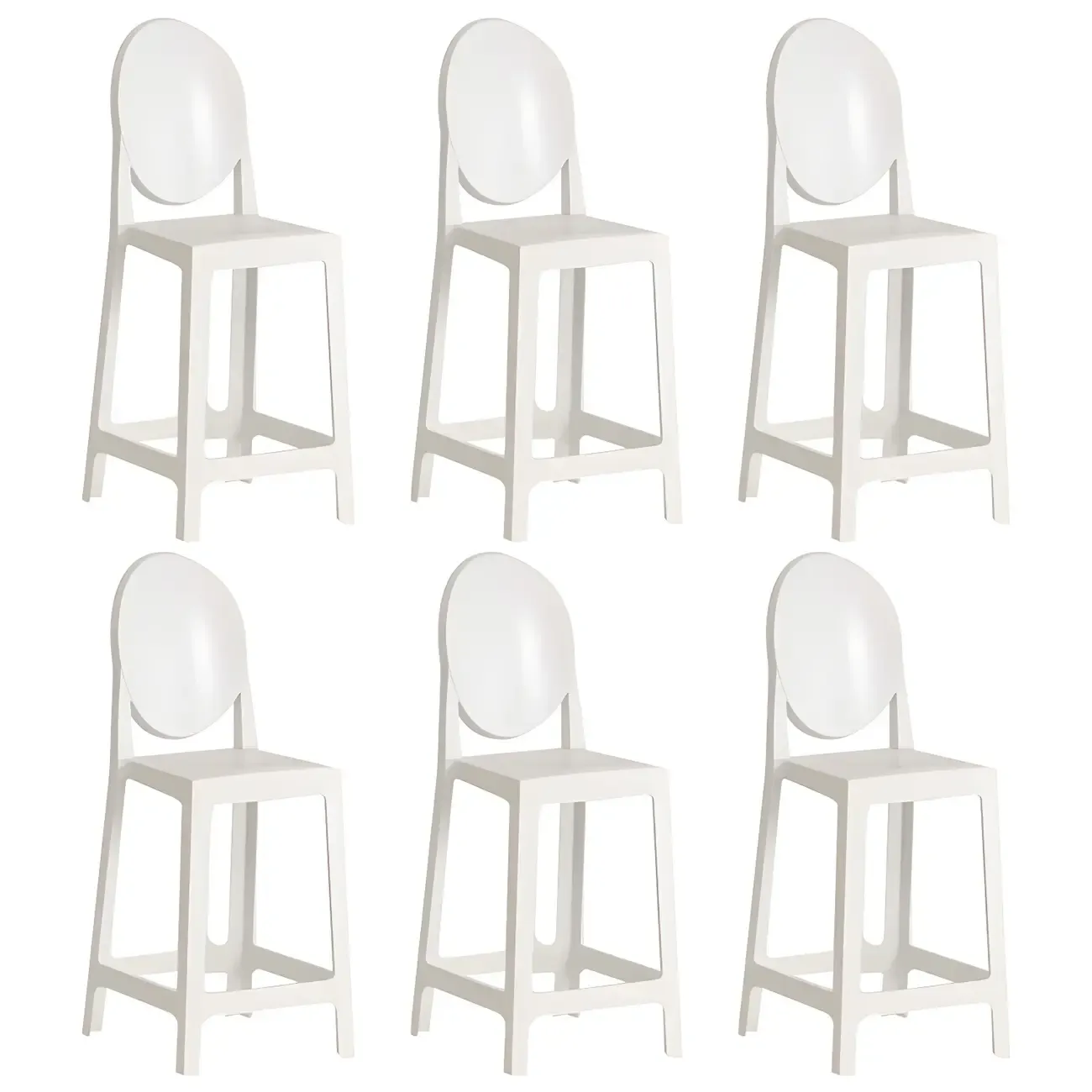Modern Acrylic Smooth Elegant Circular Backrest Bar Stool
