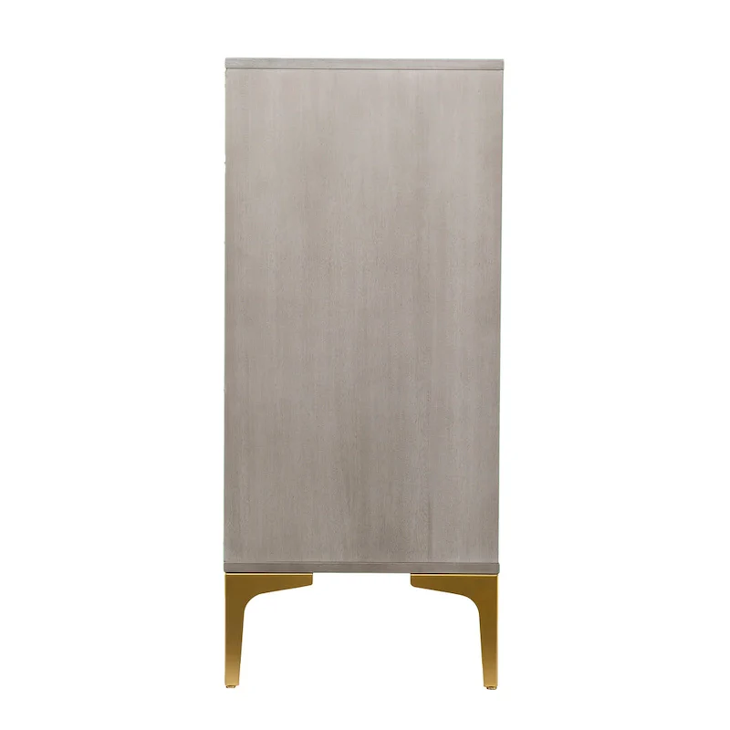 Laurelvale Grey Wood Cabinet w/ Goldtone Legs/Pulls