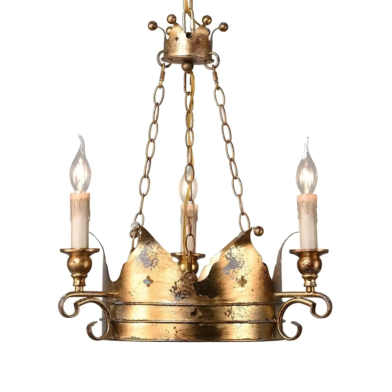 Gold Crown Iron Structure Royal Style Chandelier