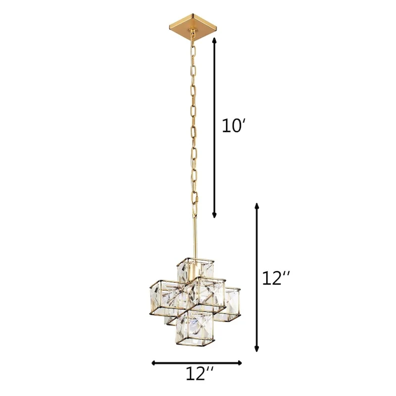 Cubic 1-light Calypso Gold Pendant
