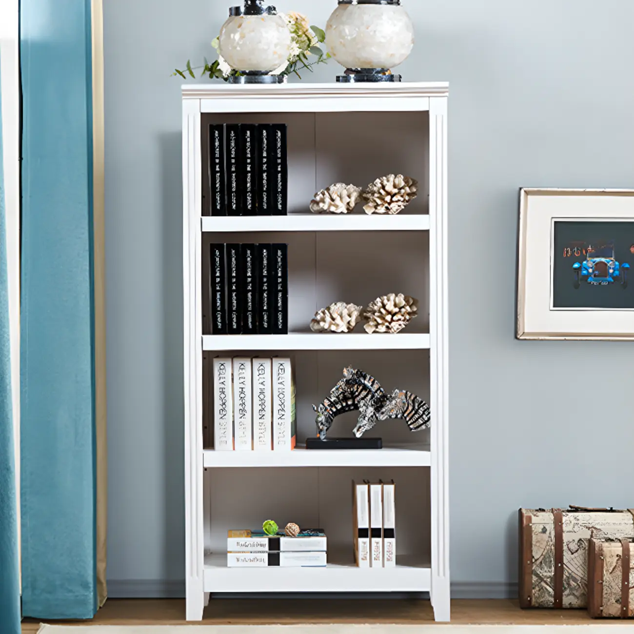 Classic Birch Wood 5-Tier Vertical Barrister Bookcase