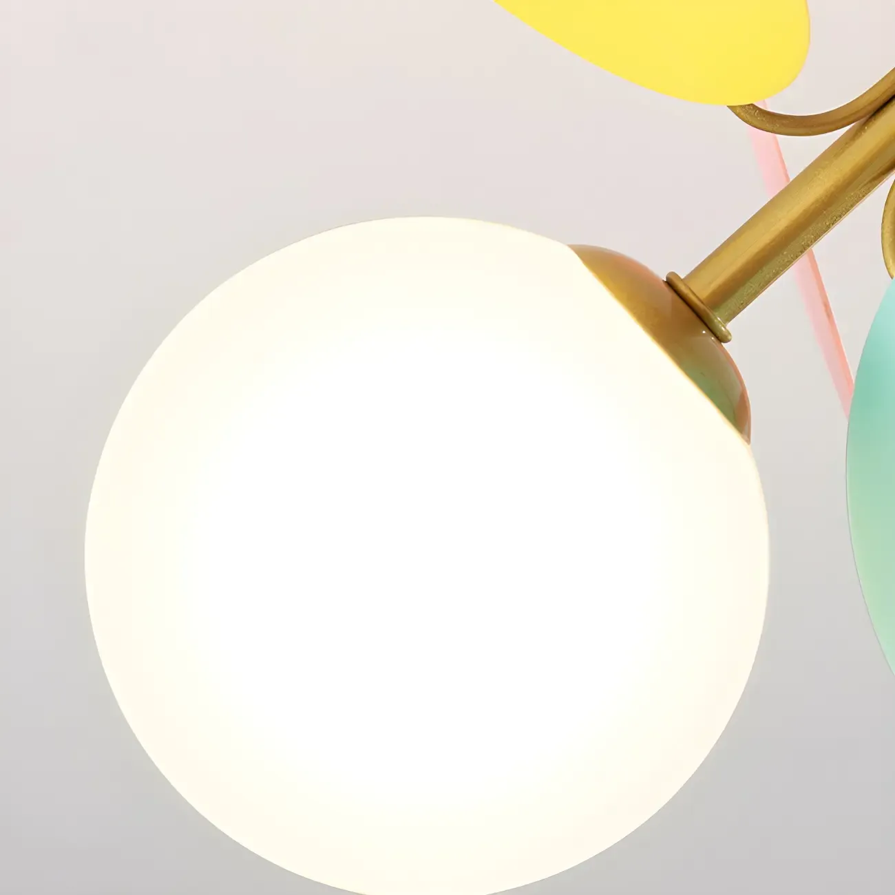 Modern Bedroom Glass Ball Semi Flush Mount Ceiling Light