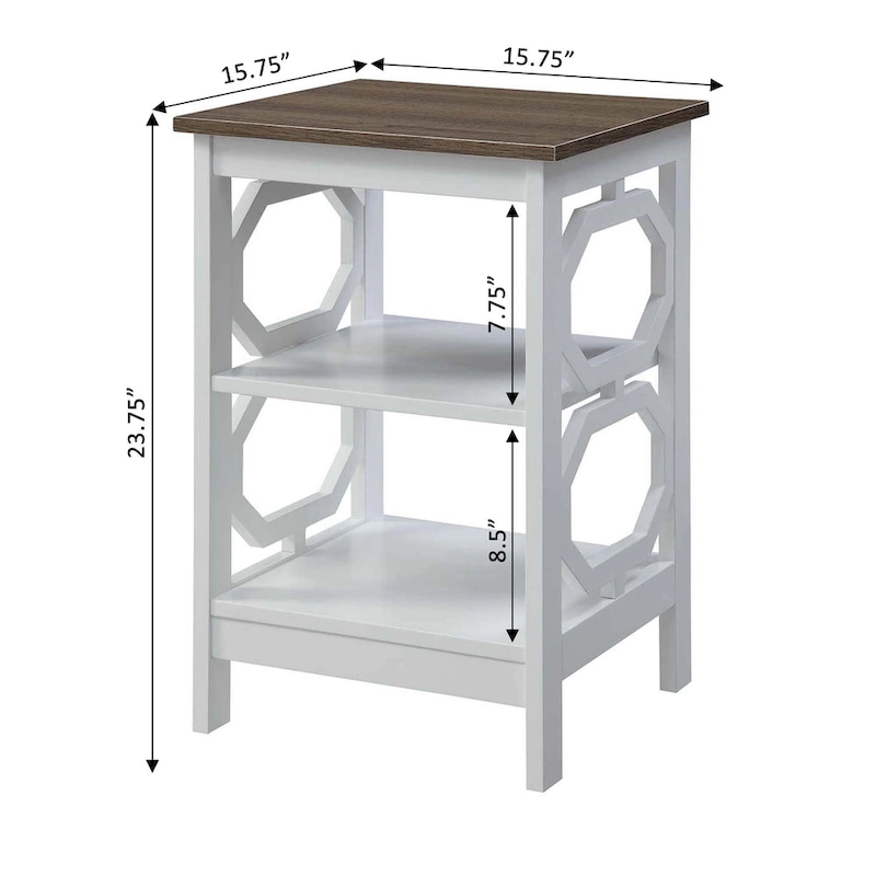 Convenience Concepts Omega End Table with Shelves