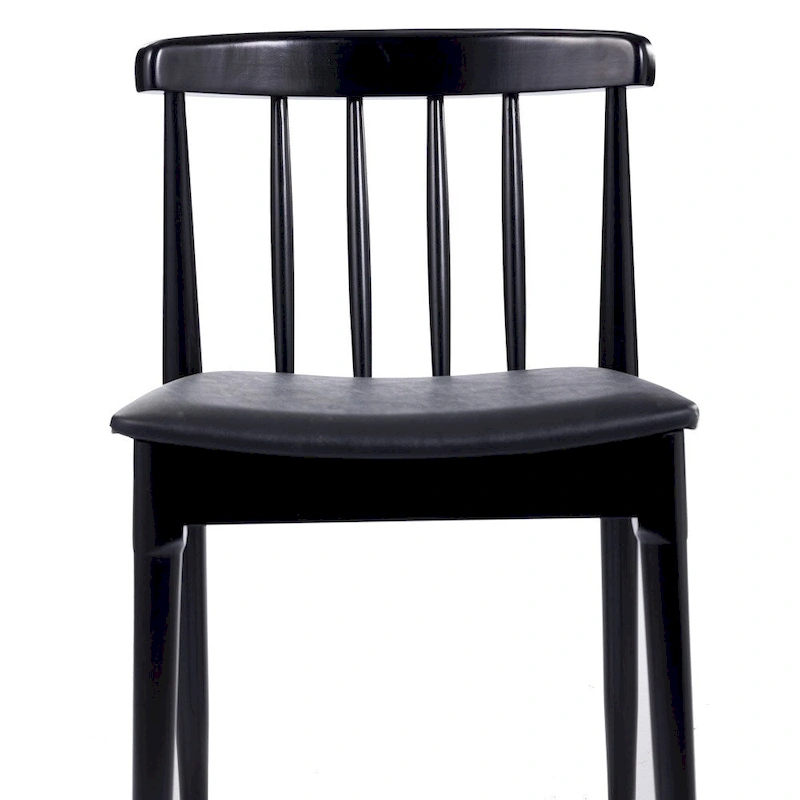 Commercial Solid Wood Dining Chair with Vinyl Padded Seat