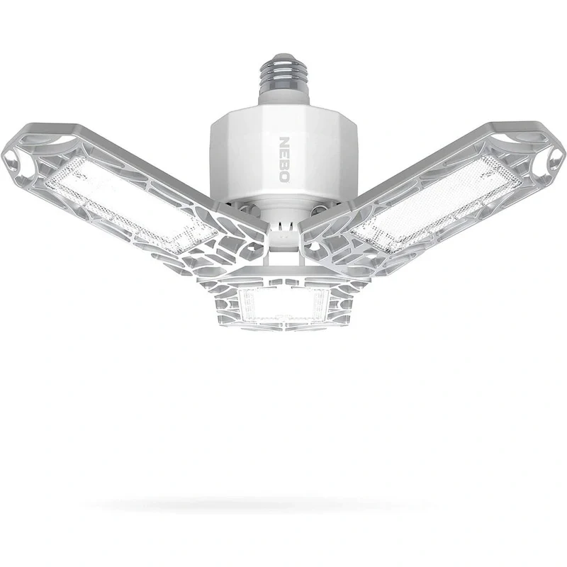 Nebo High Bright Extremely Bright LED Garage Light 6000 Lumen Multi-Position Adjustable Panel, White