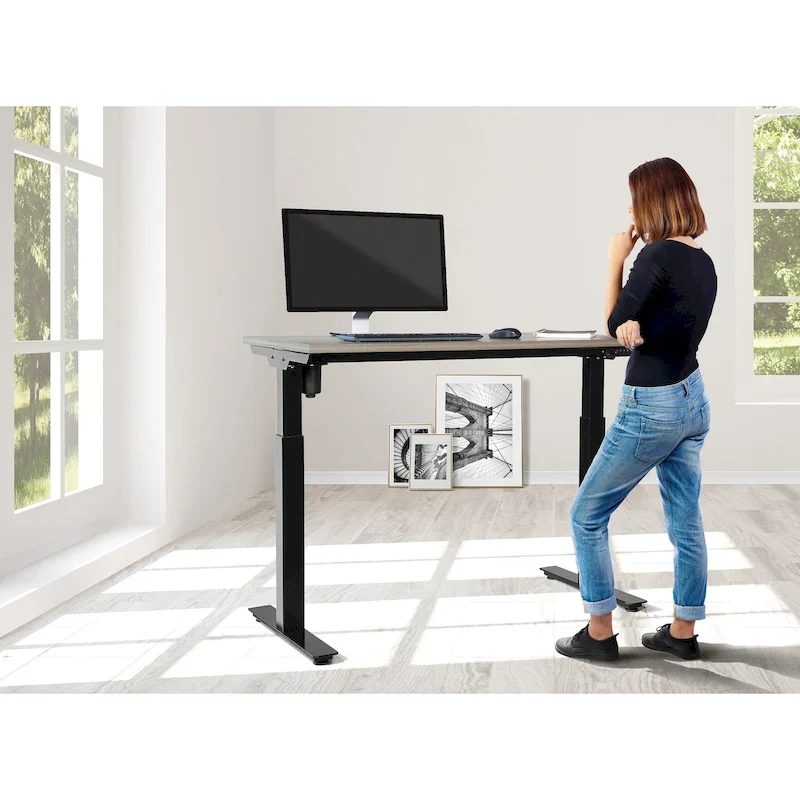 Walnut / White / Black Electric Height-Adjustable Standing Desk – Single