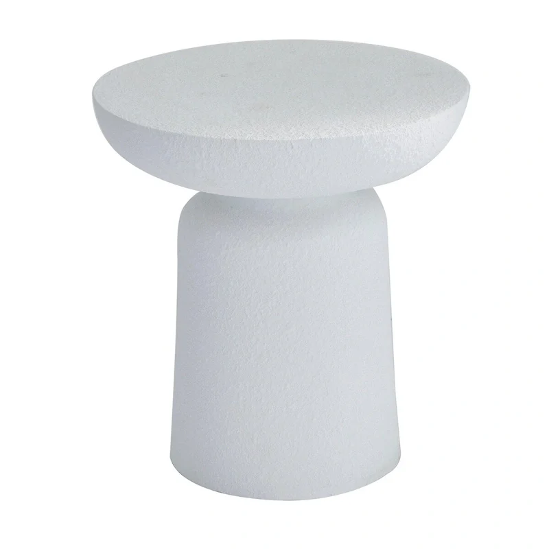 White / Dark Gray Round MGO Accent Stool – Indoor & Outdoor, 1-Person, 150 lbs Capacity
