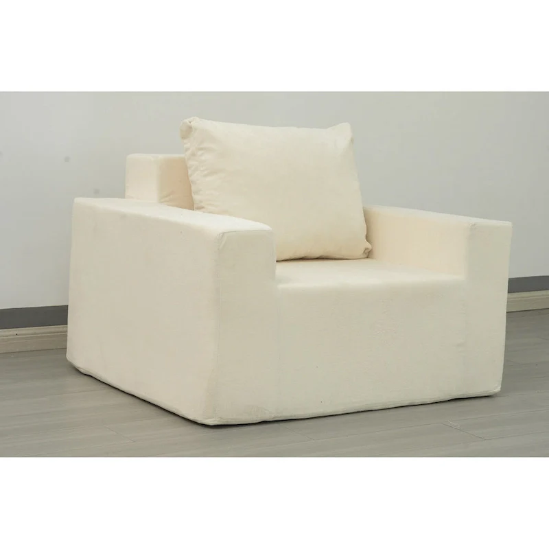 Ameican White Oak Modern 40.2  Accent Chair with Pillow