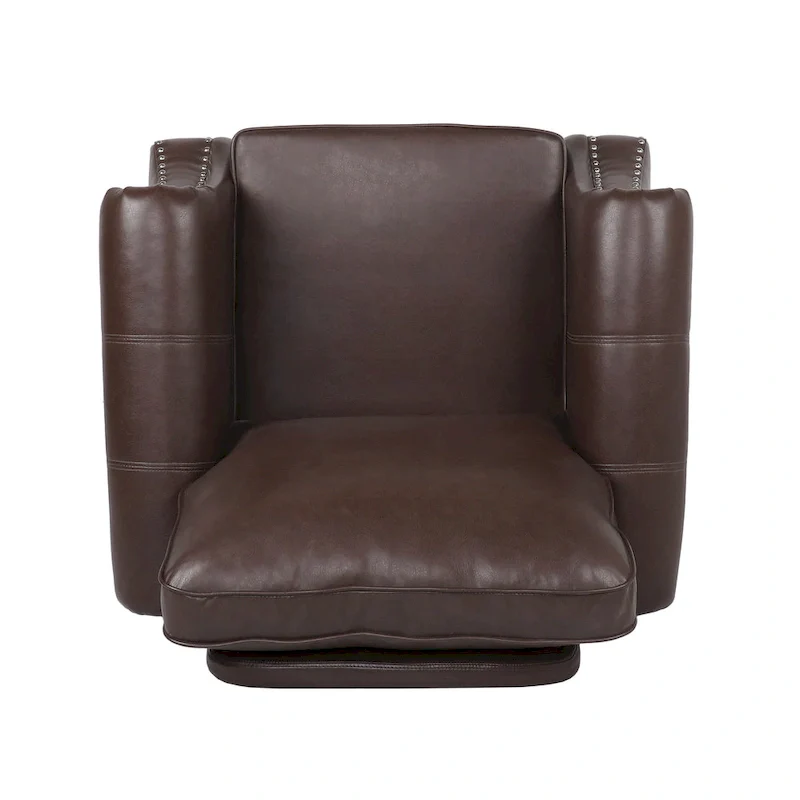 Dowd Faux Leather Club Chair with Nailhead Trim by Christopher Knight Home
