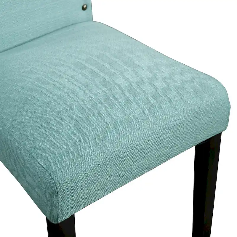 Fabric Upholstered Nailhead Trim Parson Dining Chairs Set of 2