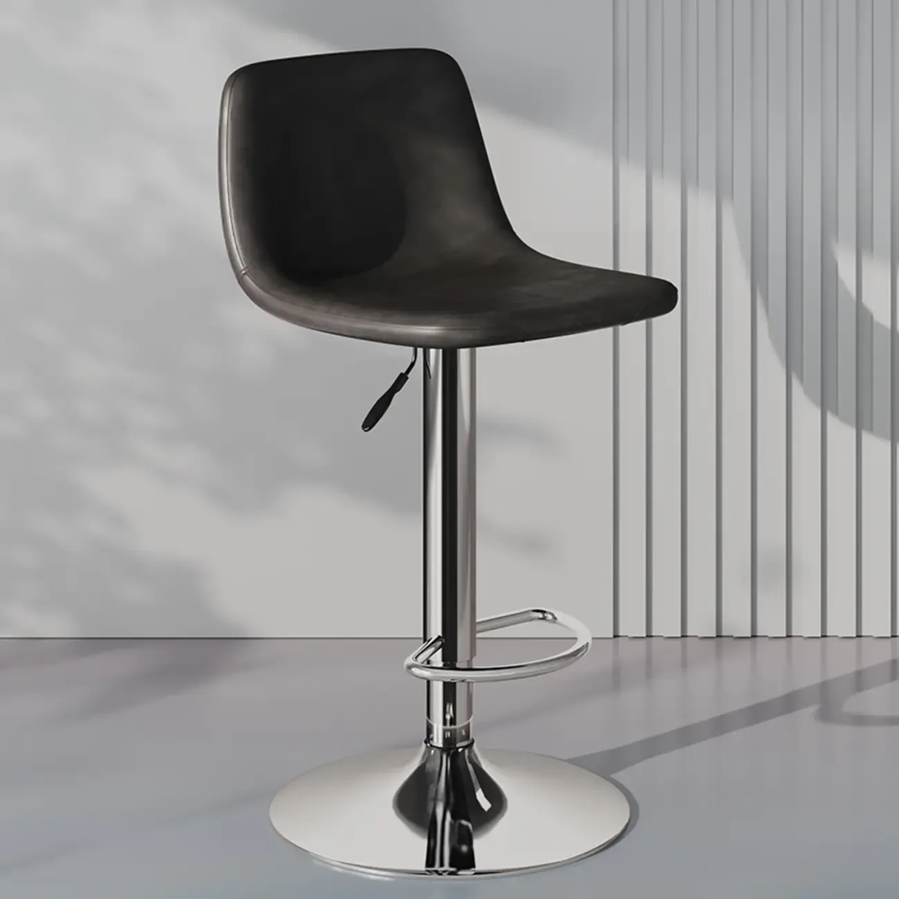 Modern Leather Swivel Bar Stool Adjustable Height