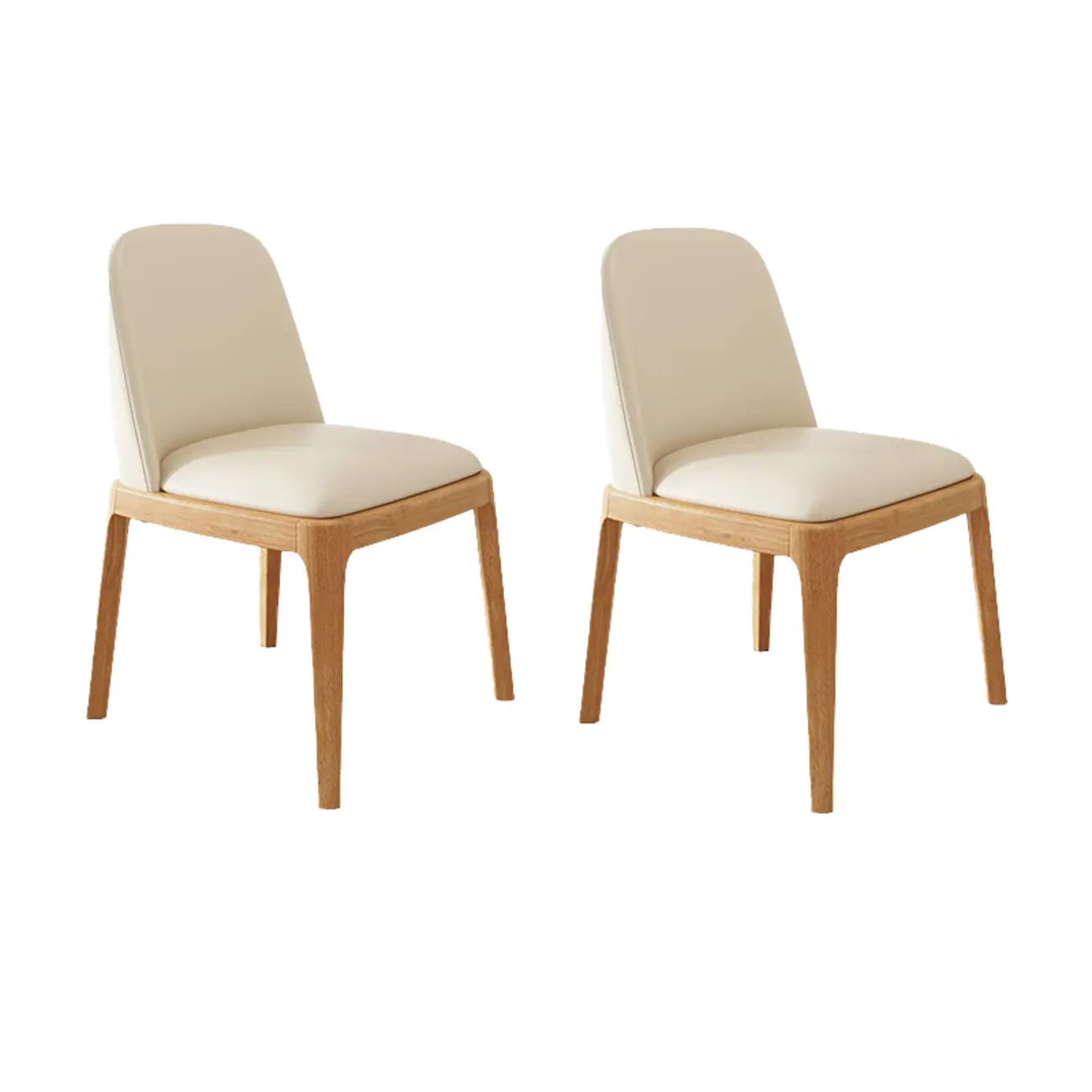 Modern Rubber Wood Upholstered Dining Chair Set of 2