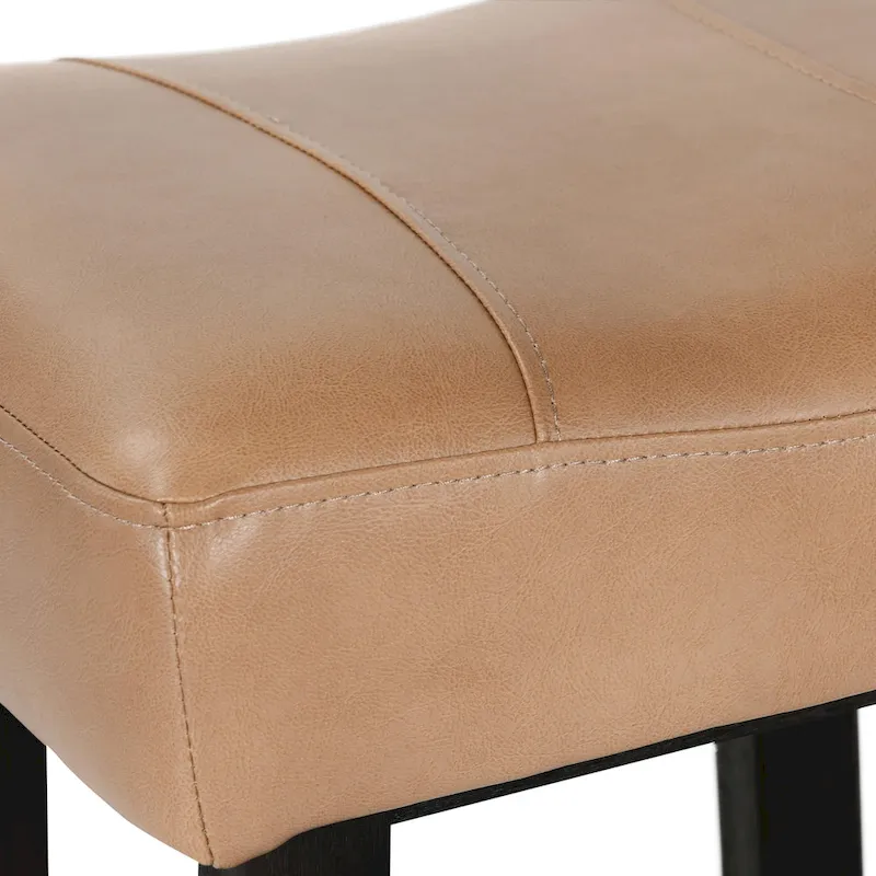Butterscotch and Dark Brown Backless Counter Stool
