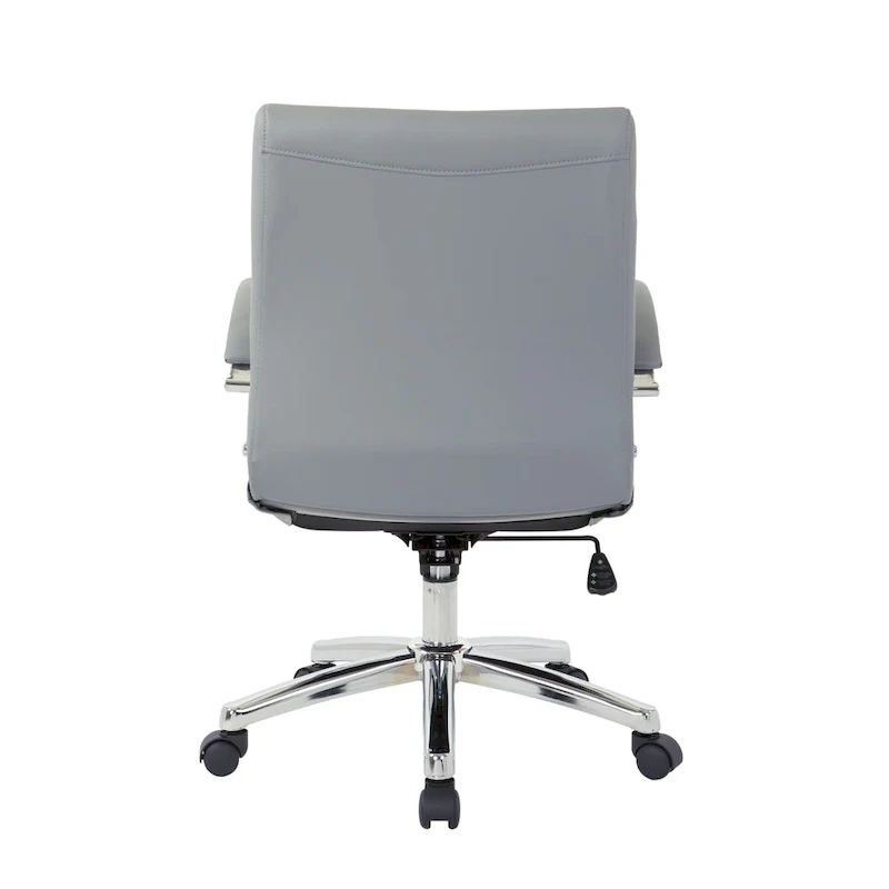 Executive Low Back Faux Leather Chair with Chrome Arms and Base - single