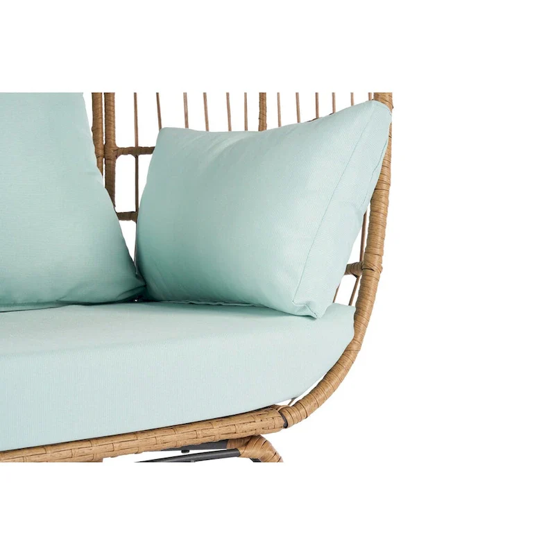 Steel Frame Wicker Egg Chair Max 440lb Capacity