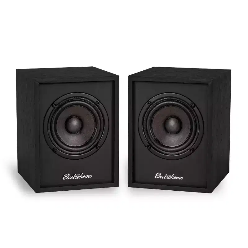 Electrohome Huntley Powered Bookshelf Speakers with Built-in Amplifier, 3 Drivers, Bluetooth 5, RCA/Aux