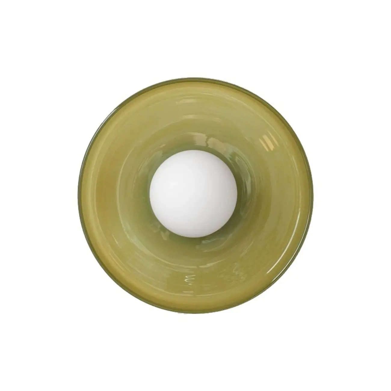 Modern Green Circular Glass Semi Flush Ceiling Light