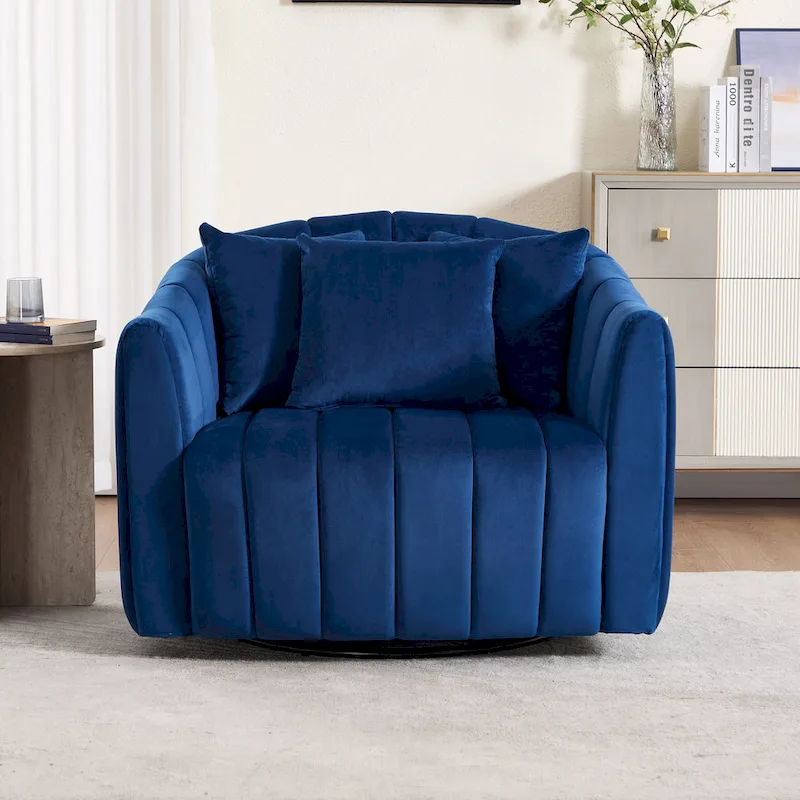 40.4W Modern Swivel Accent Chair,Swivel Single Sofa Chair with Ottoman