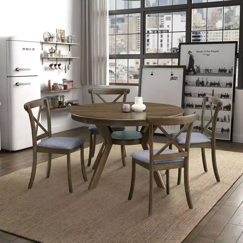 Vatros Wooden Dining Chairs Set of 2, Modern Upholstered Dining Room Chair