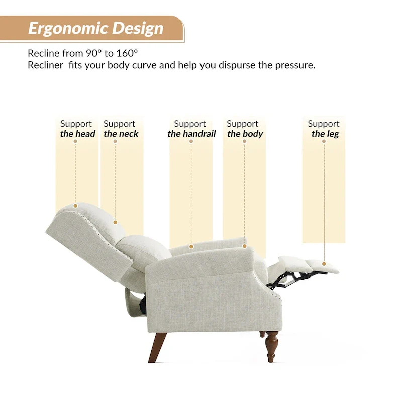 Terri Traditional Roll Arm Manual Recliner with Solid Wood Legs Set of 2 by HULALA HOME