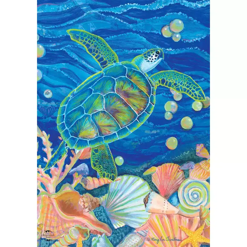 Briarwood Lane Garden Flag 12x18 For Outdoor Swimming Sea Turtle Summer For Summer Garden Flag Flags For Outside
