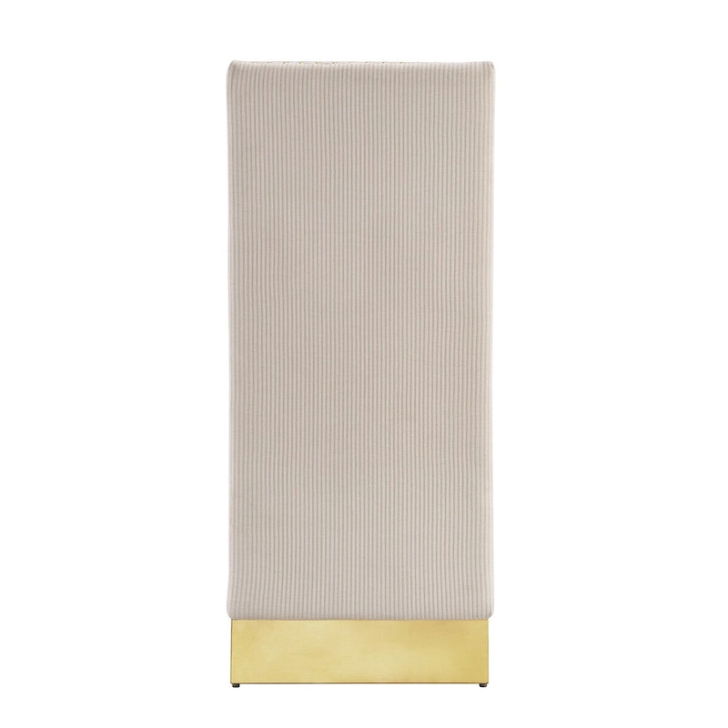 Modern Cream Velvet Dining Chairs with Gold Legs - Set of 2