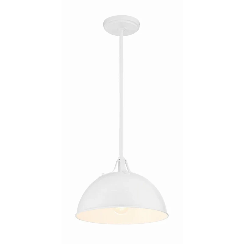 Soto 1 Light White Pendant - 12 W x 8 H