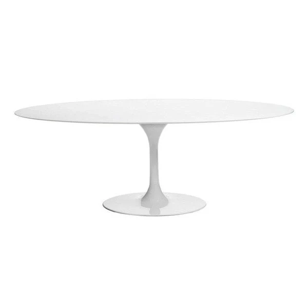 Tulip Dining Table Oval MDF - White
